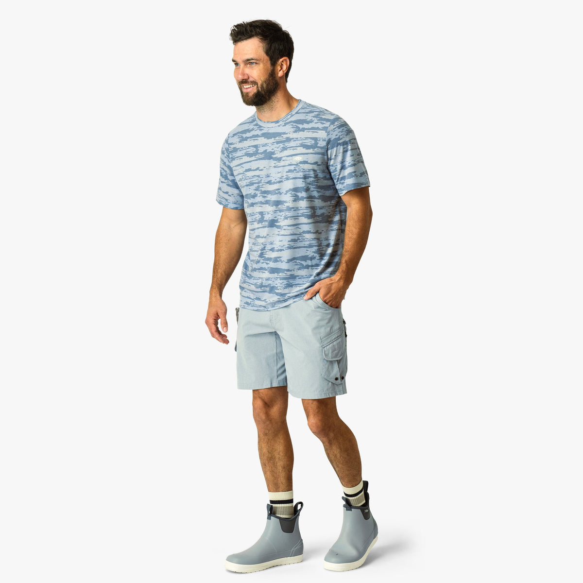 Mens Ocean Bound Printed Short Sleeve Fishing Shirts - AFTCO