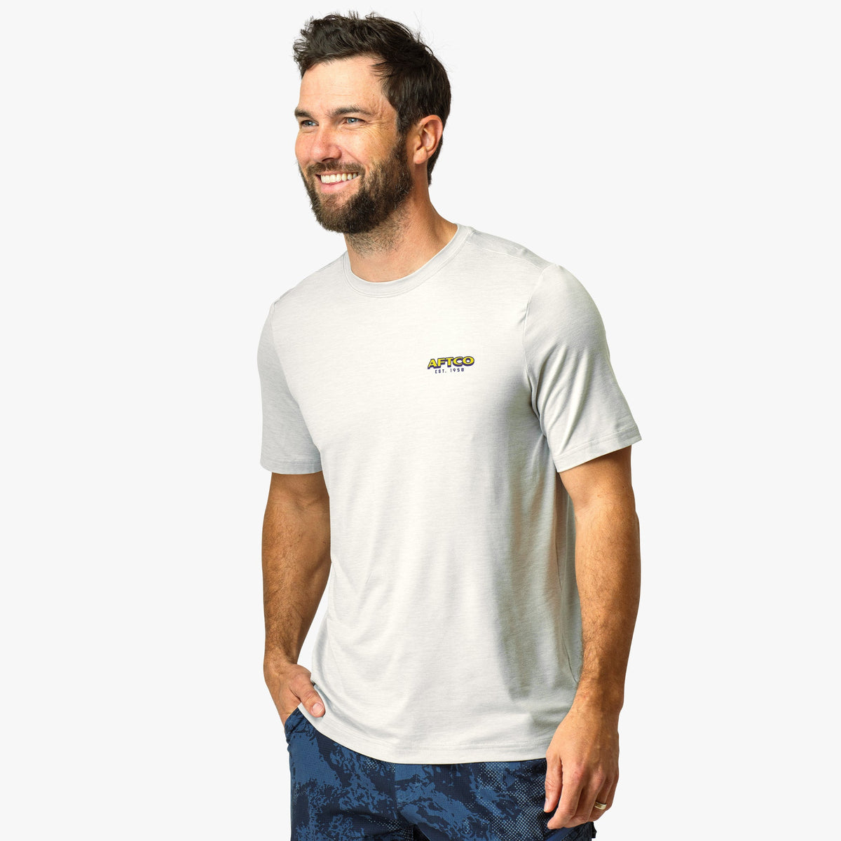 Mens Greetings Short Sleeve Sun Protection Shirt - AFTCO