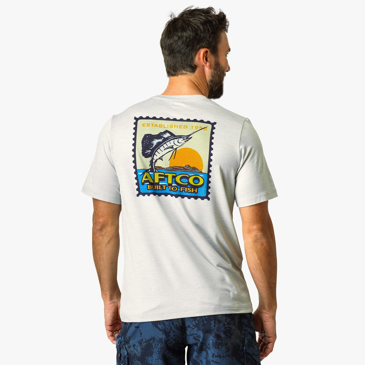 Mens Greetings Short Sleeve Sun Protection Shirt - AFTCO
