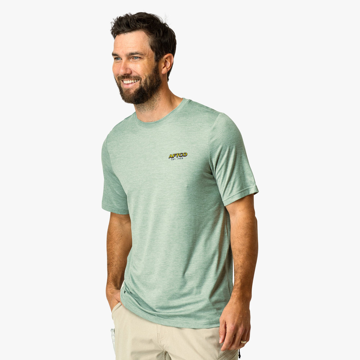 Mens Greetings Short Sleeve Sun Protection Shirt - AFTCO