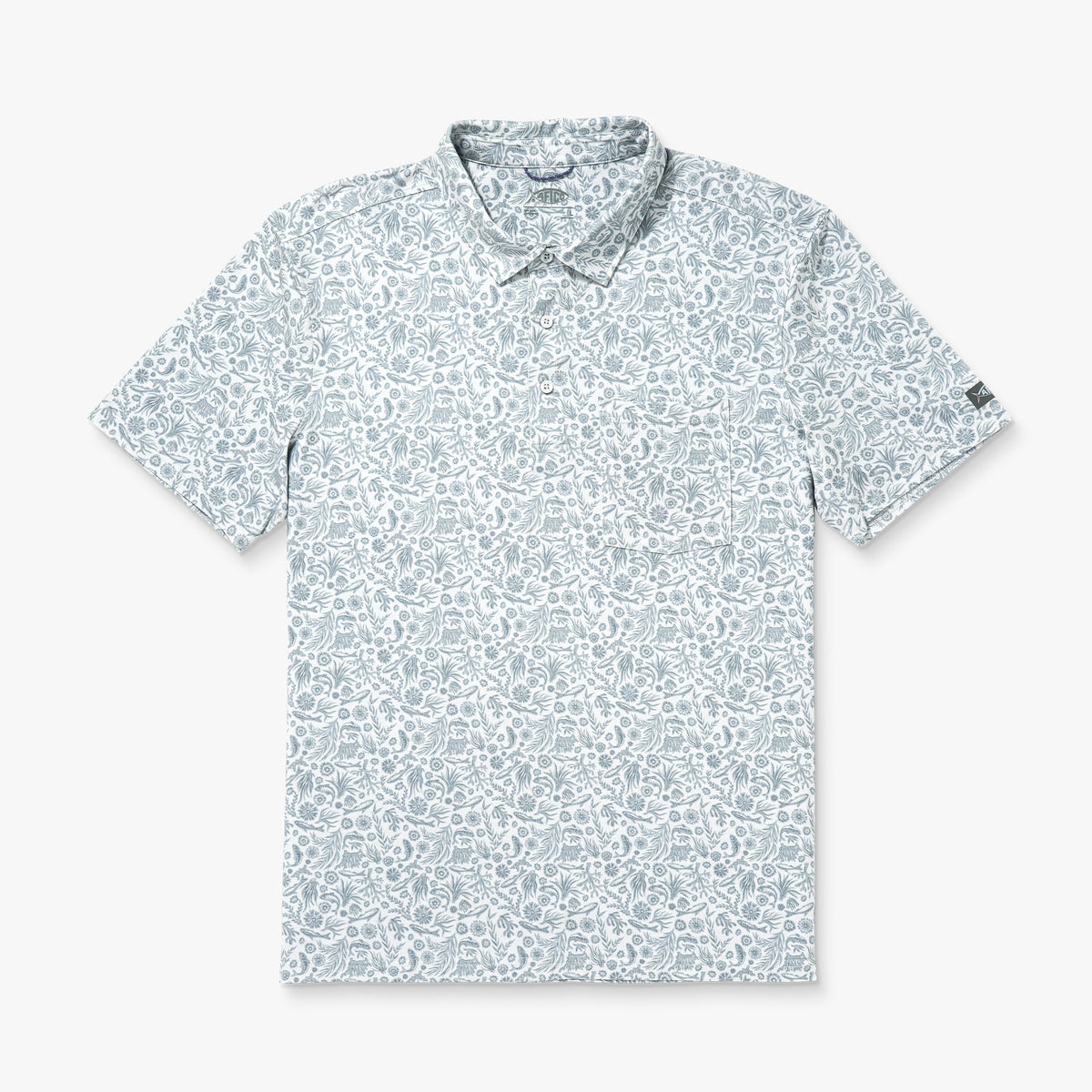 Mens Qualifier Printed Performance Polo Shirt - AFTCO