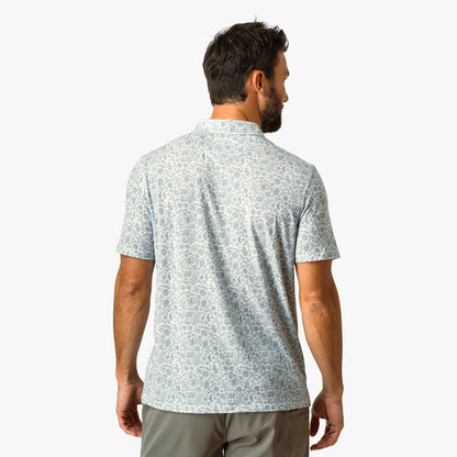 Mens Qualifier Printed Performance Polo Shirt - AFTCO