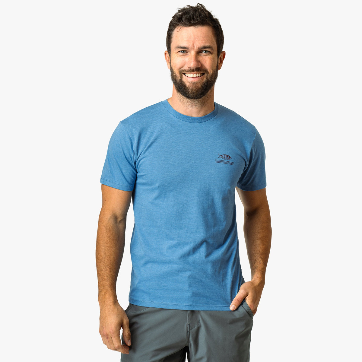 Mens Grass Flat Short Sleeve Men's Fishing T-Shirt - AFTCO