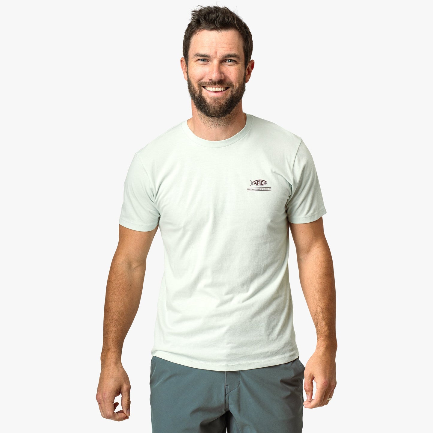 Mens Grass Flat Short Sleeve Men's Fishing T-Shirt - AFTCO