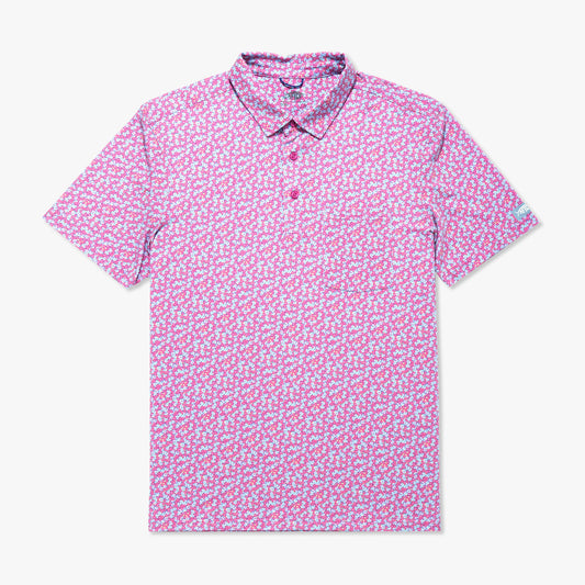 Mens Qualifier Printed Performance Polo Shirt - AFTCO