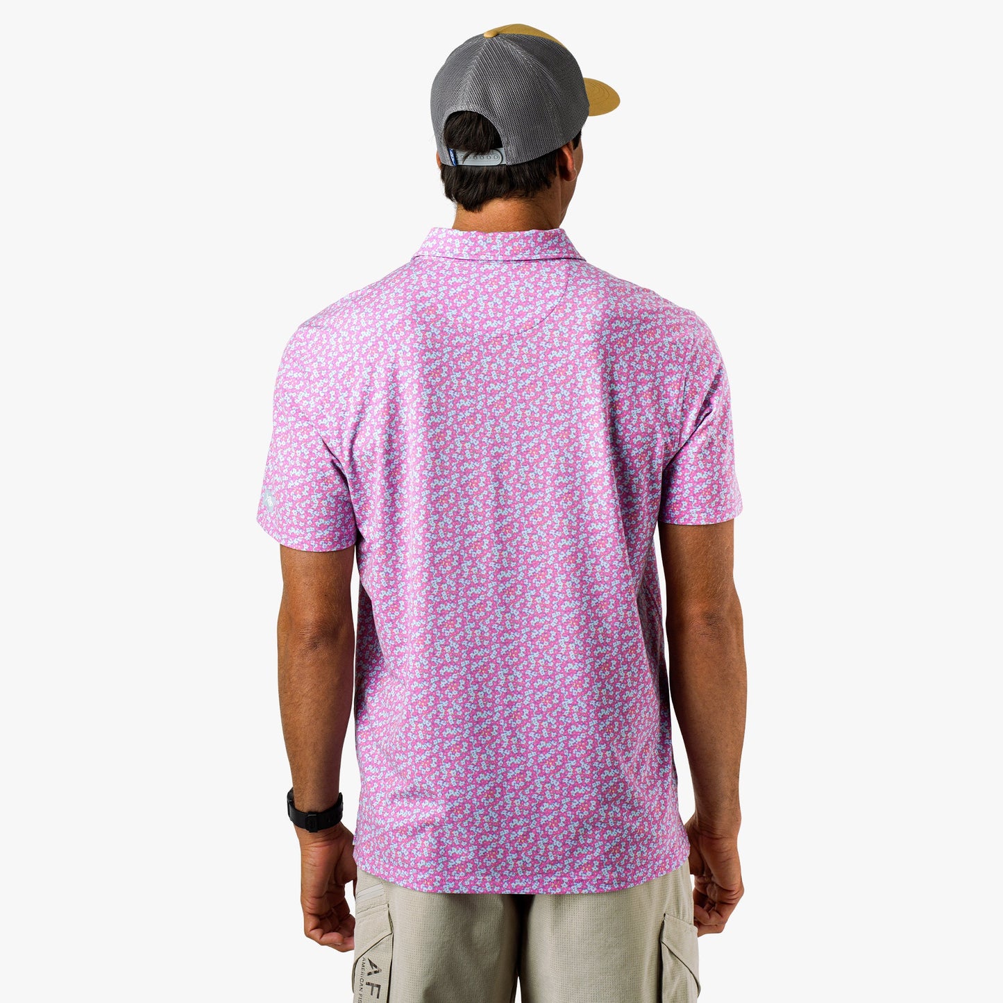 Mens Qualifier Printed Performance Polo Shirt - AFTCO