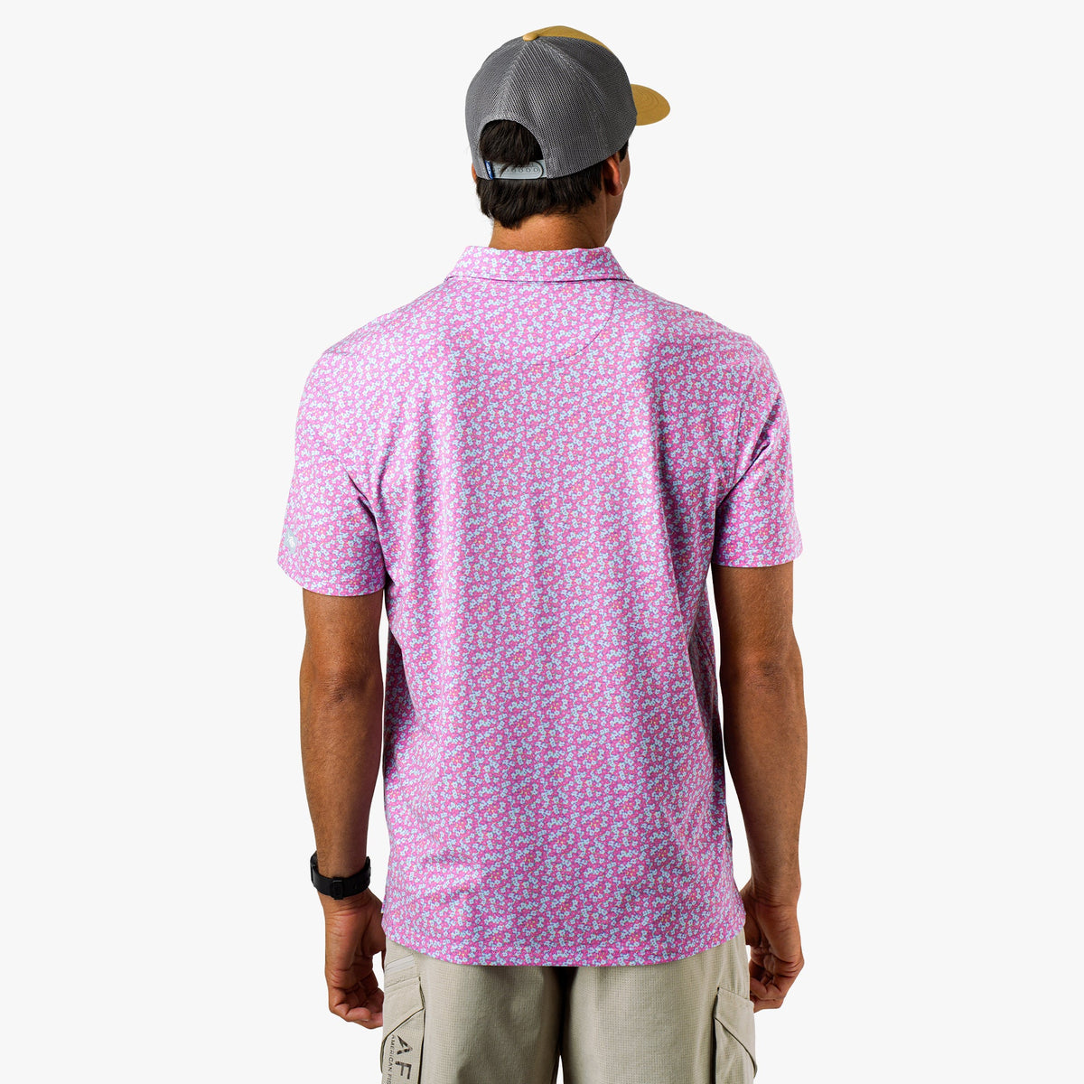 Mens Qualifier Printed Performance Polo Shirt - AFTCO