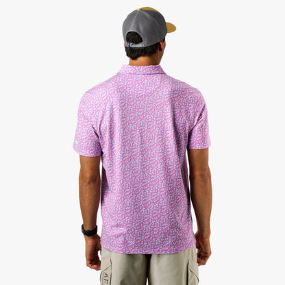 Mens Qualifier Printed Performance Polo Shirt - AFTCO