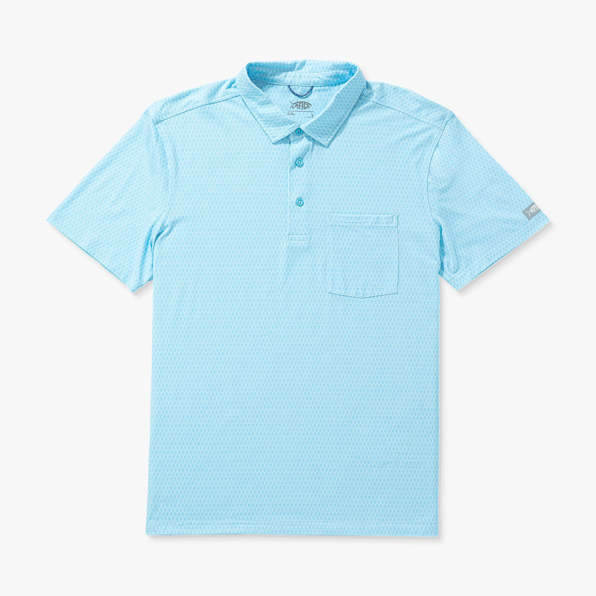 Mens Qualifier Printed Performance Polo Shirt - AFTCO