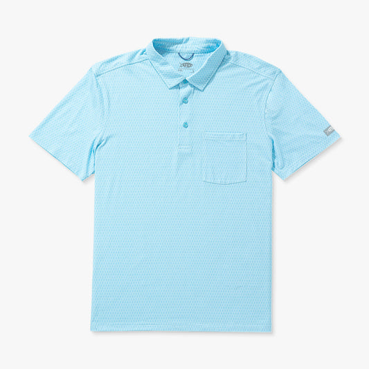 Mens Qualifier Printed Performance Polo Shirt - AFTCO