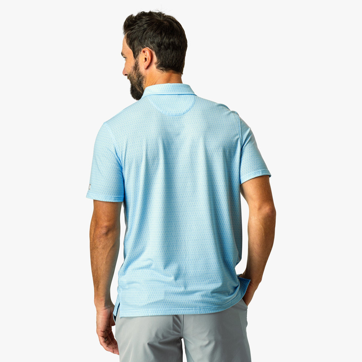 Mens Qualifier Printed Performance Polo Shirt - AFTCO