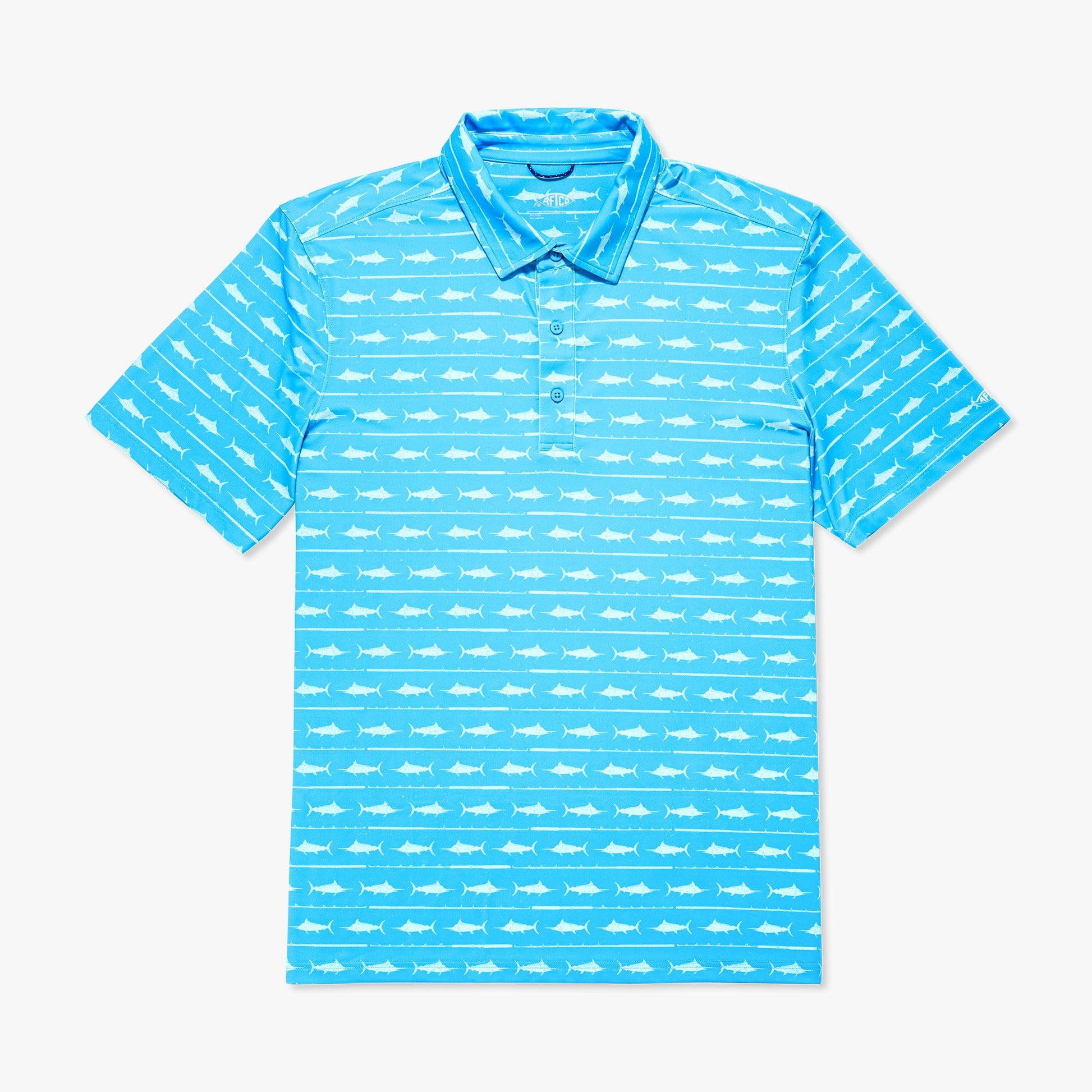 Mens Boatbar Printed Performance Polo Shirt - AFTCO