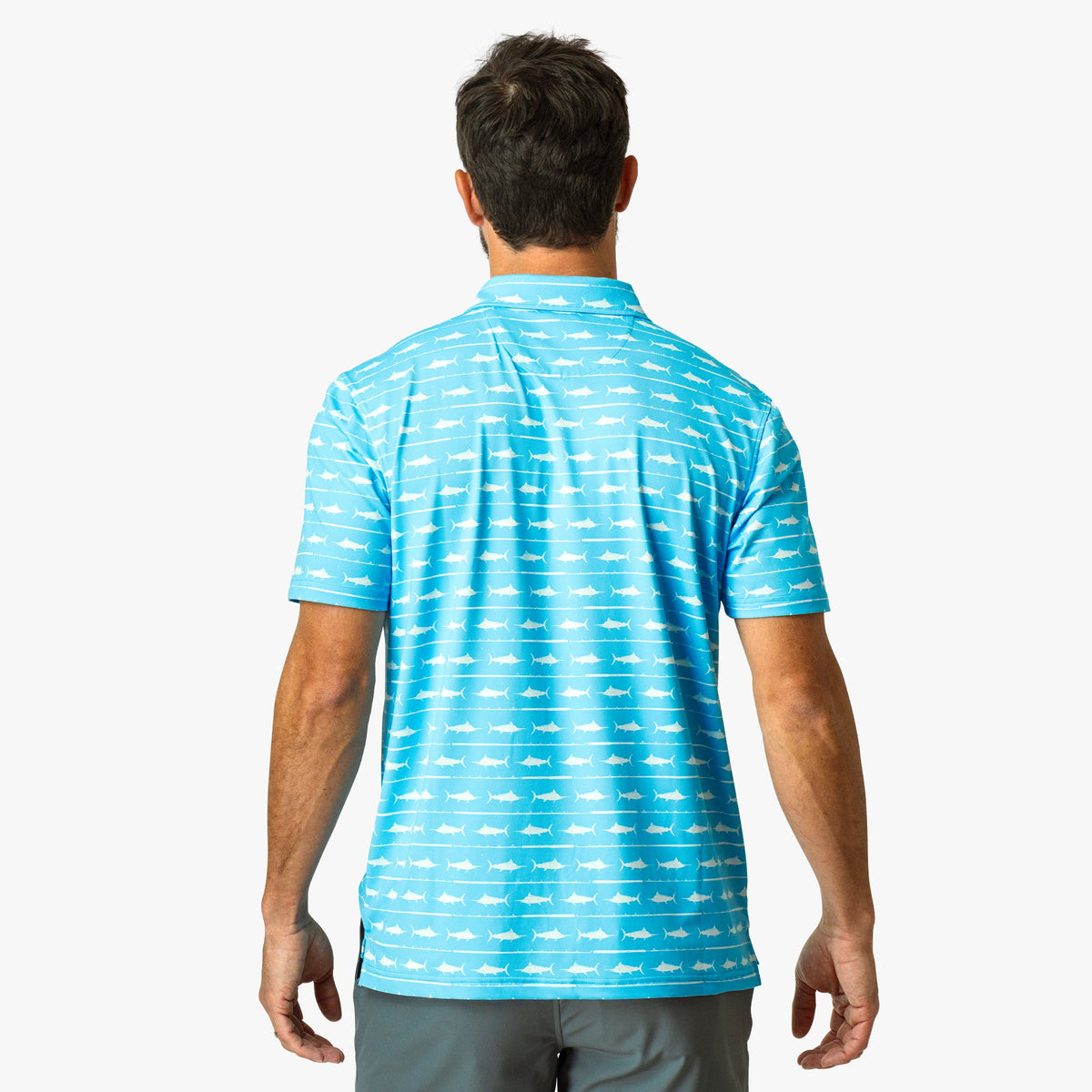 Mens Boatbar Printed Performance Polo Shirt - AFTCO