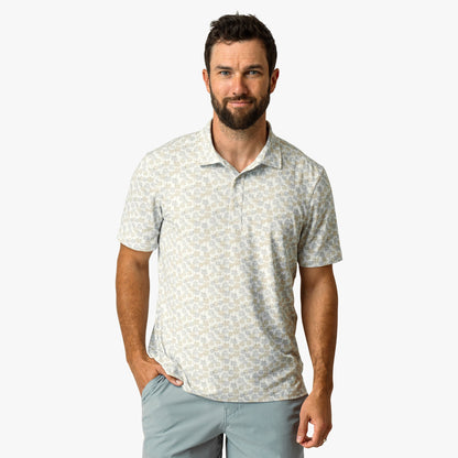 Mens Boatbar Printed Performance Polo Shirt - AFTCO