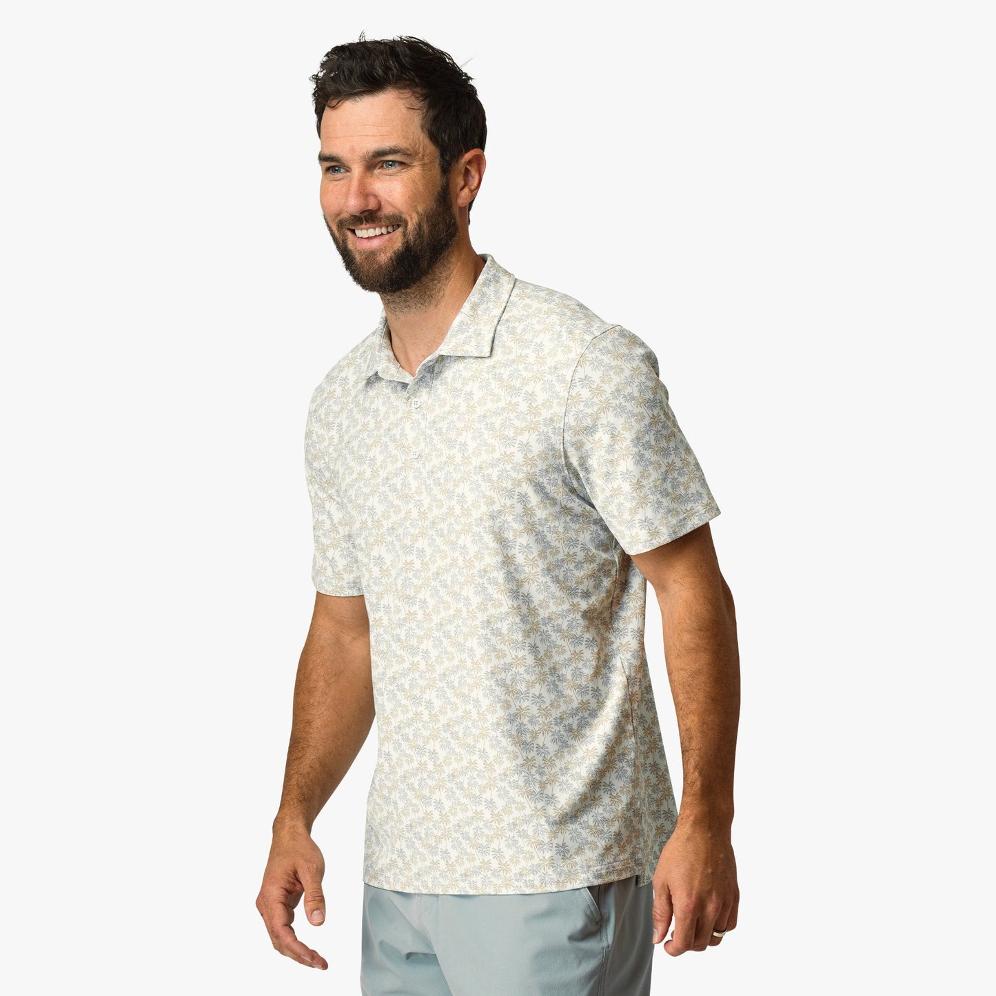 Mens Boatbar Printed Performance Polo Shirt - AFTCO