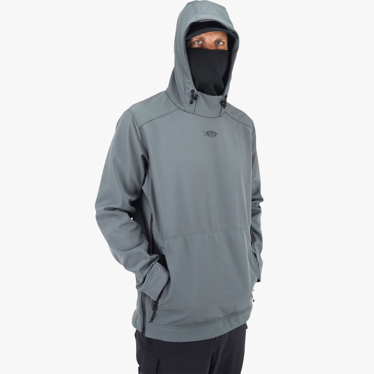 Mens Reaper Windproof Pullover Hoodie - Stretch Softshell - AFTCO