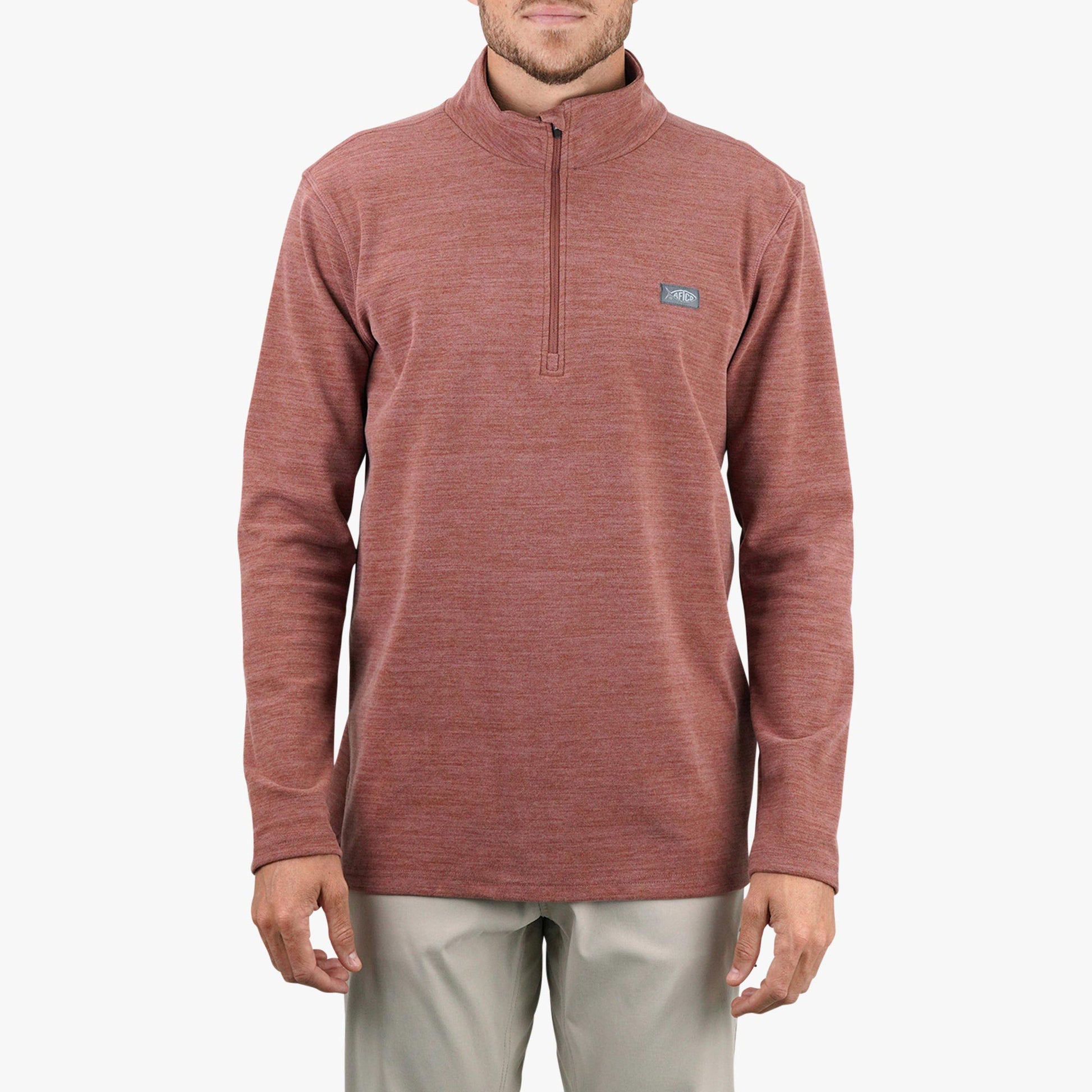 Mens Coastal Layer 1/4 Zip Fishing Pullover - AFTCO