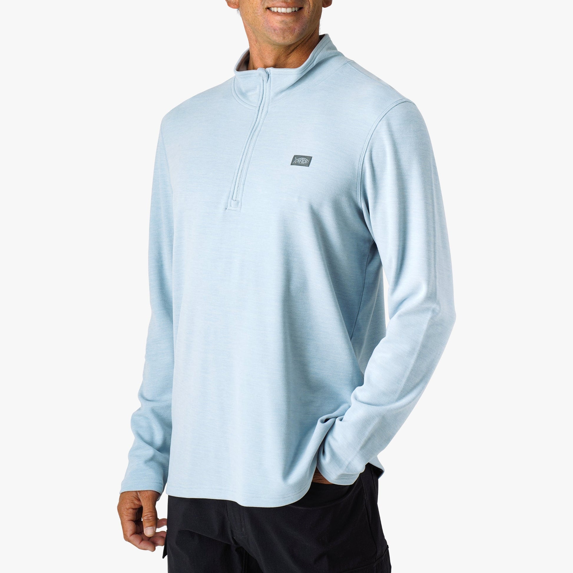 Mens Coastal Layer 1/4 Zip Fishing Pullover - AFTCO