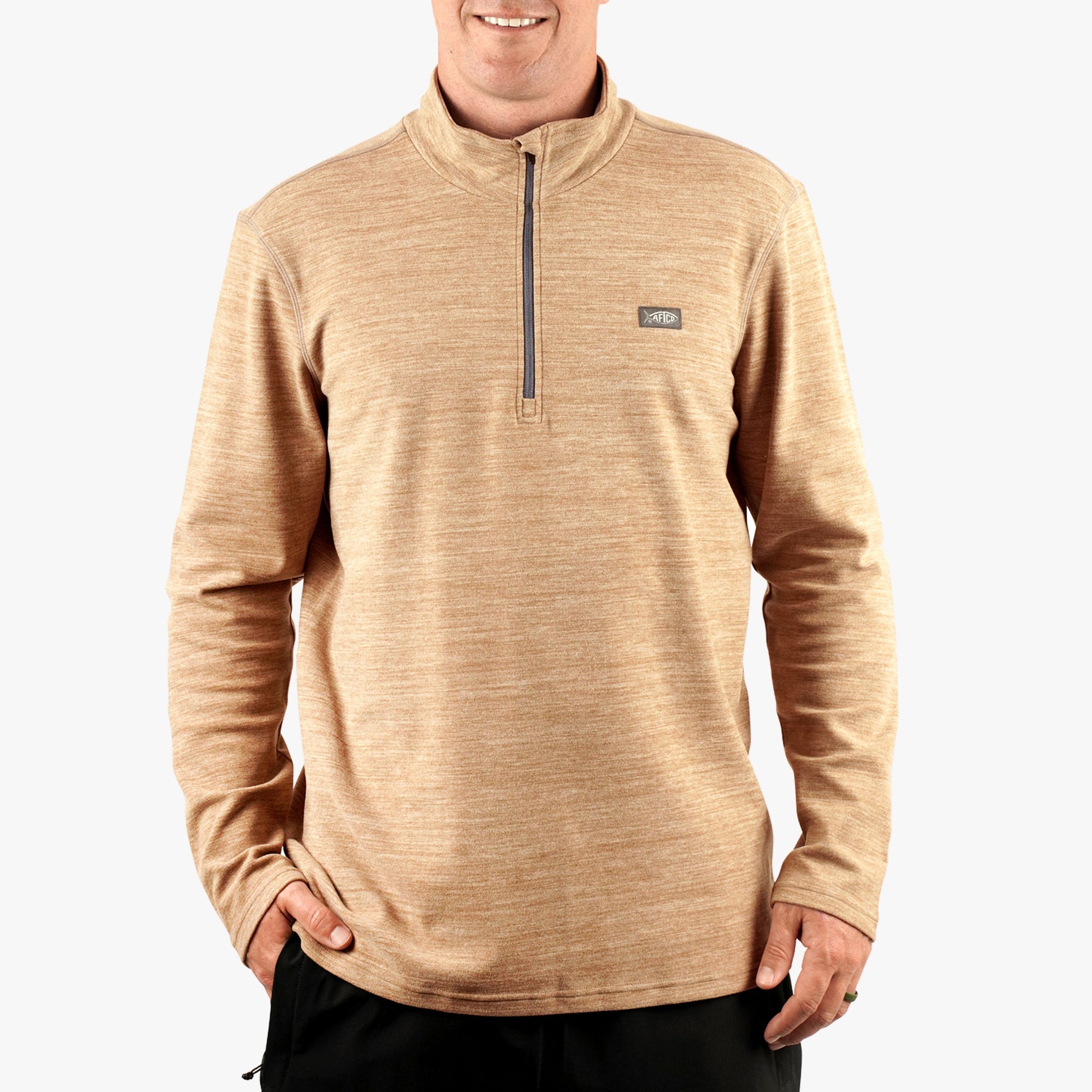Mens Coastal Layer 1/4 Zip Fishing Pullover - AFTCO