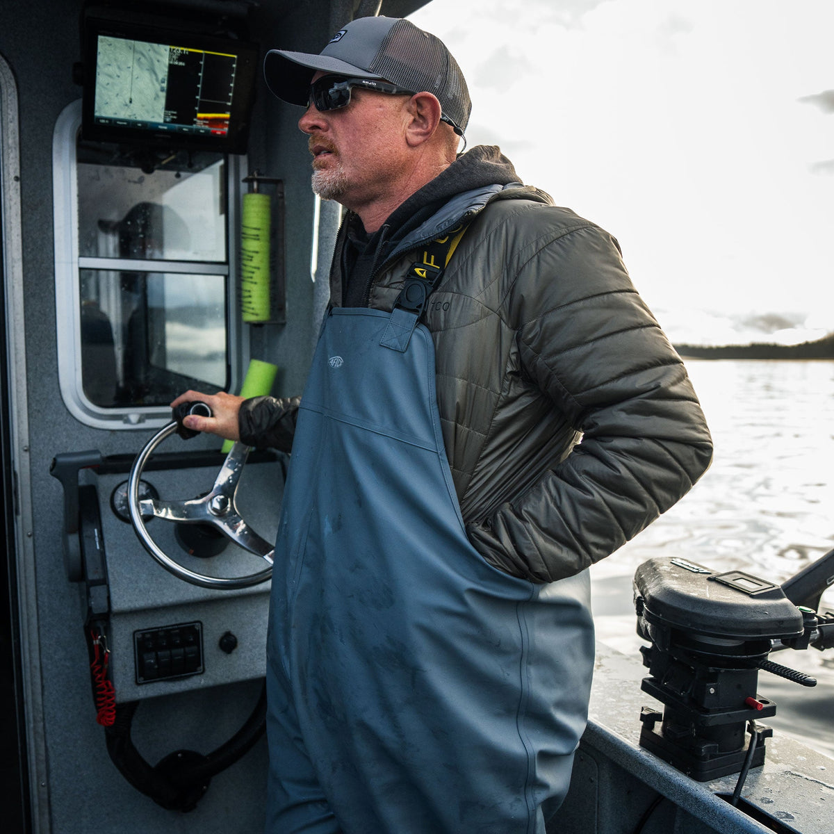 Mens Deep Set Waterproof Fishing Bibs - AFTCO