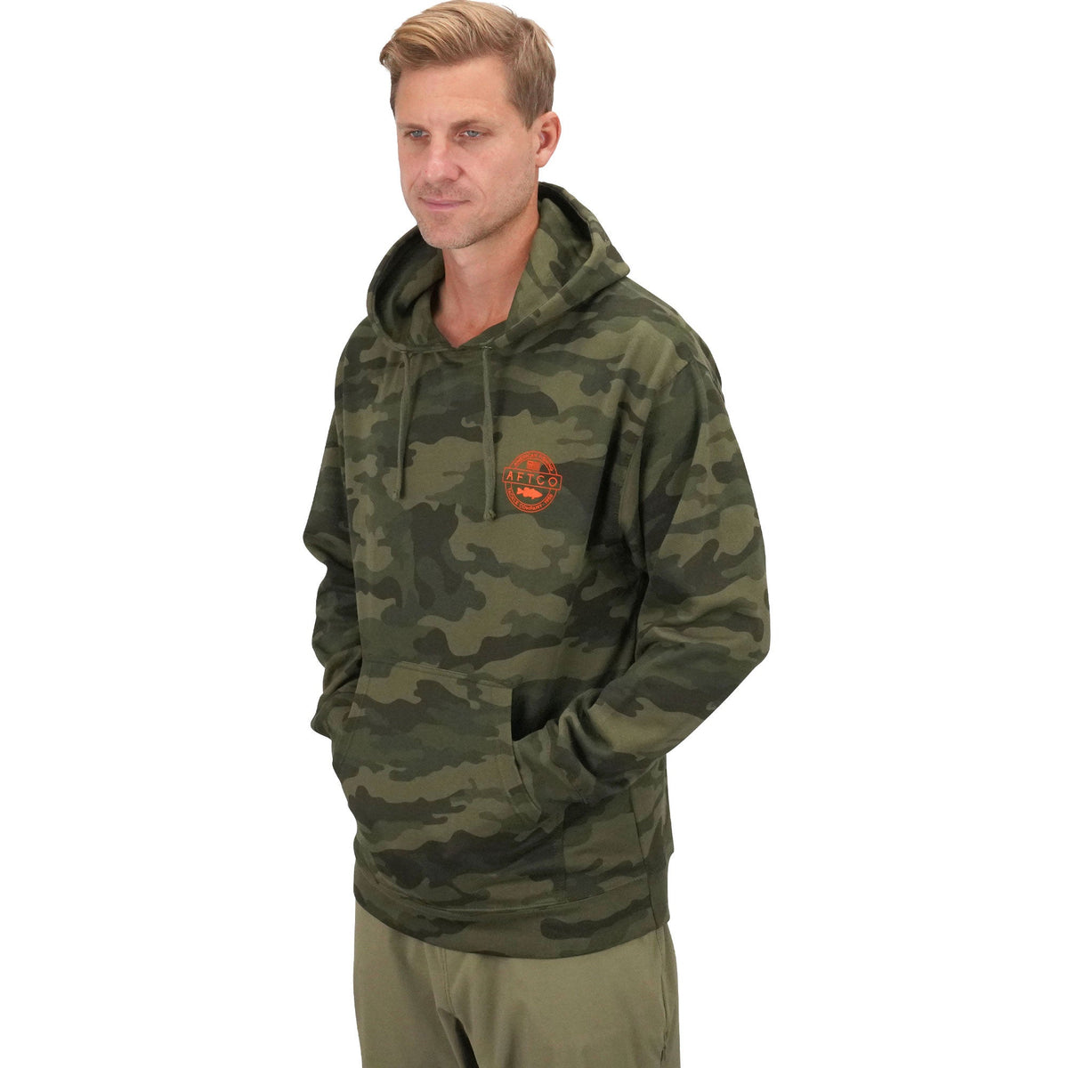 Mens Bass Patch Pullover Hoodie - AFTCO