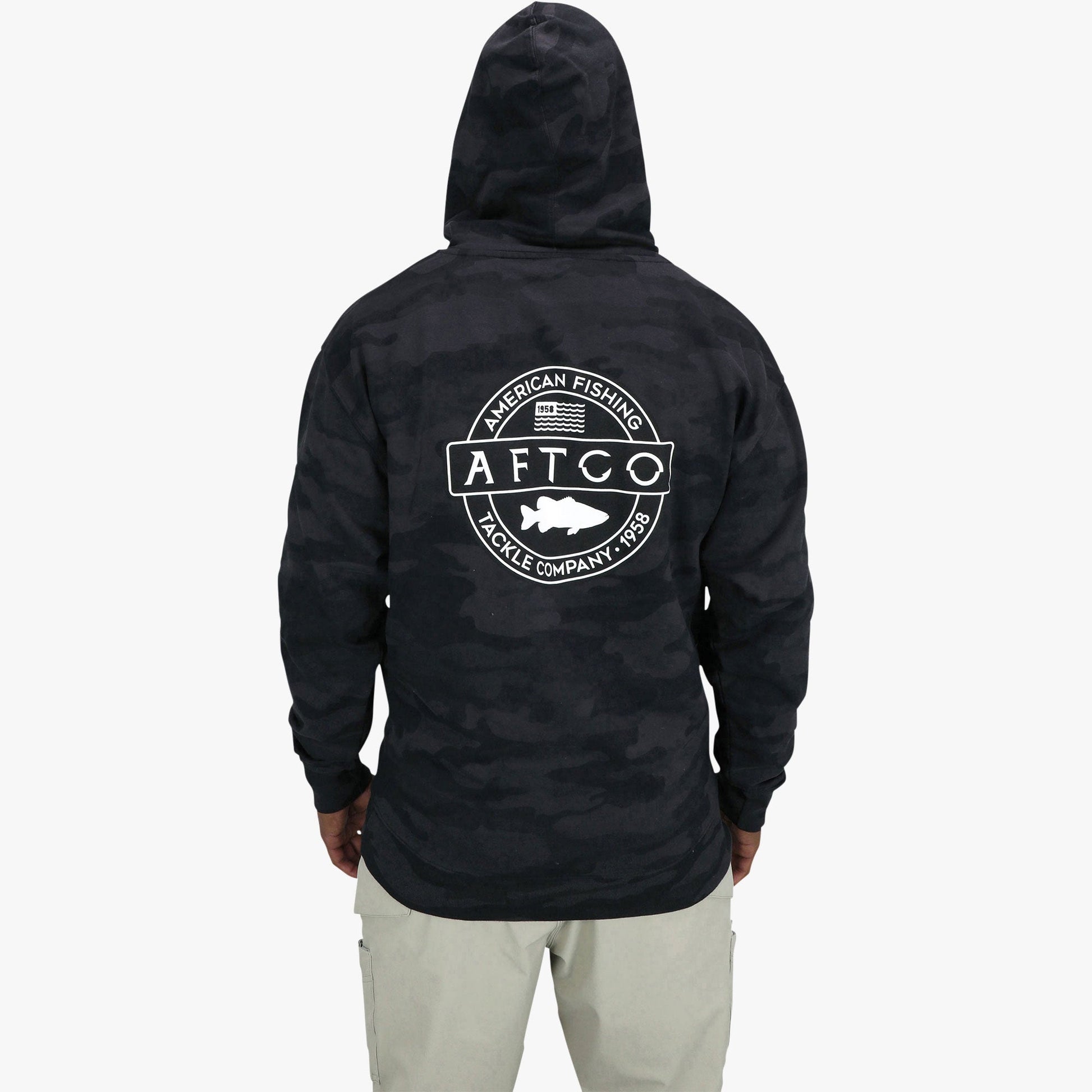 Mens Bass Patch Pullover Hoodie - AFTCO