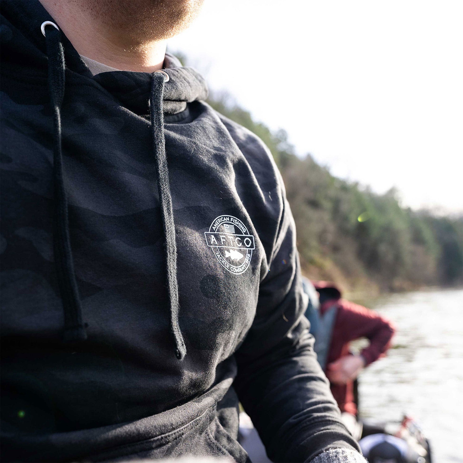 Mens Bass Patch Pullover Hoodie - AFTCO