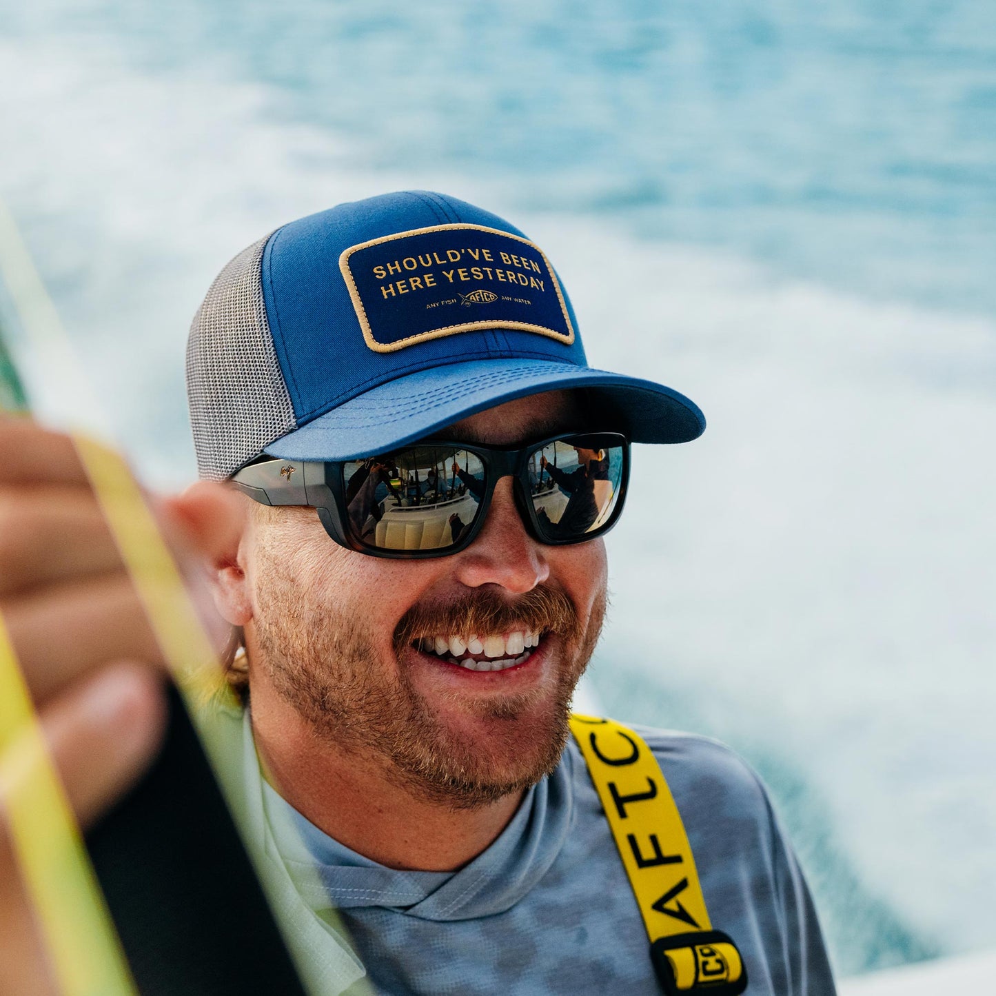 Mens Should've Been Here Yesterday Fishing Trucker Hat - AFTCO