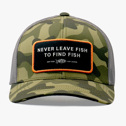 Mens Never Leave Fish to Find Fish Trucker Hat - AFTCO