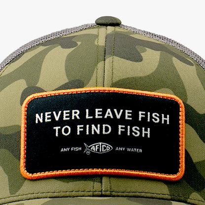 Mens Never Leave Fish to Find Fish Trucker Hat - AFTCO