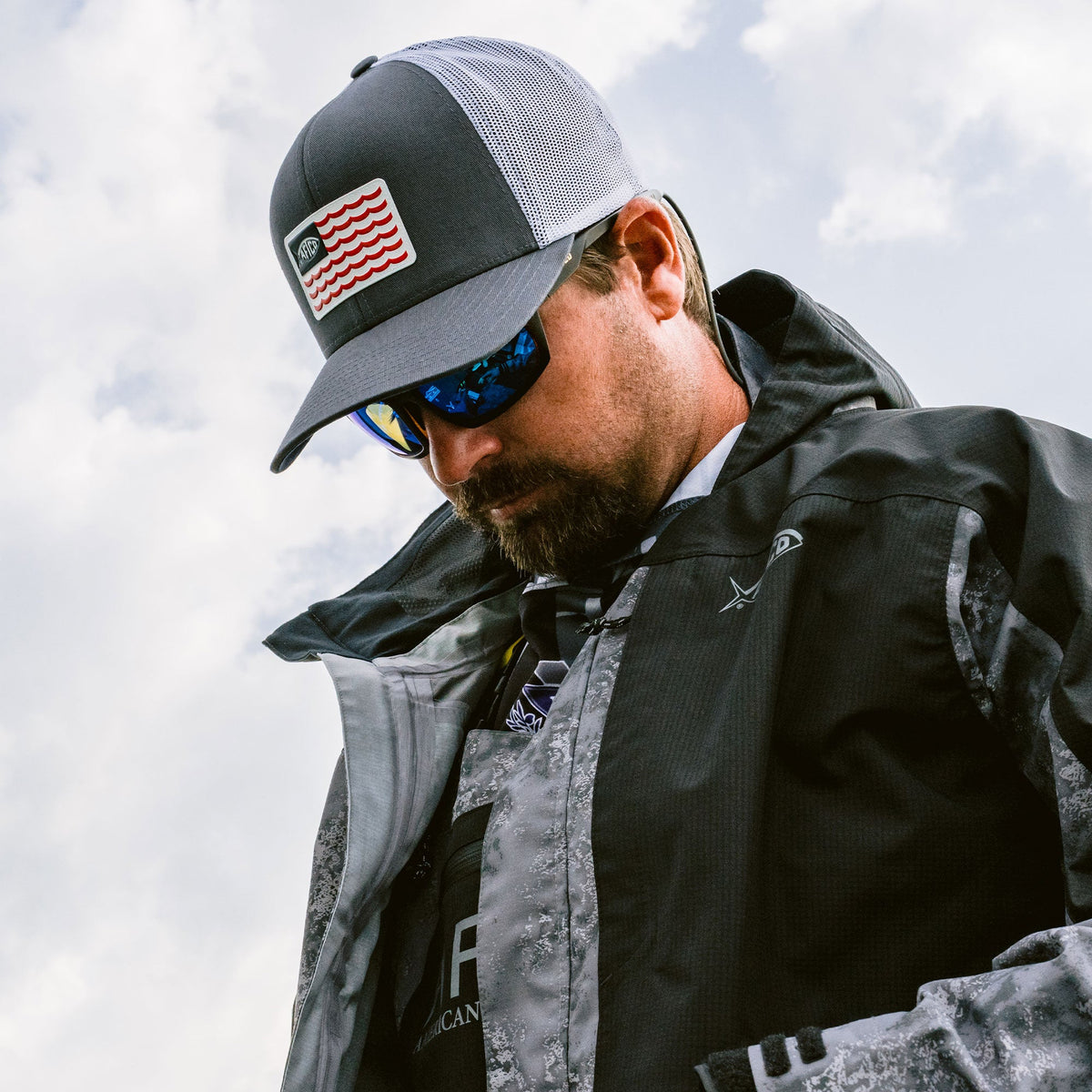 Mens Canton American Fishing Trucker Hat - AFTCO