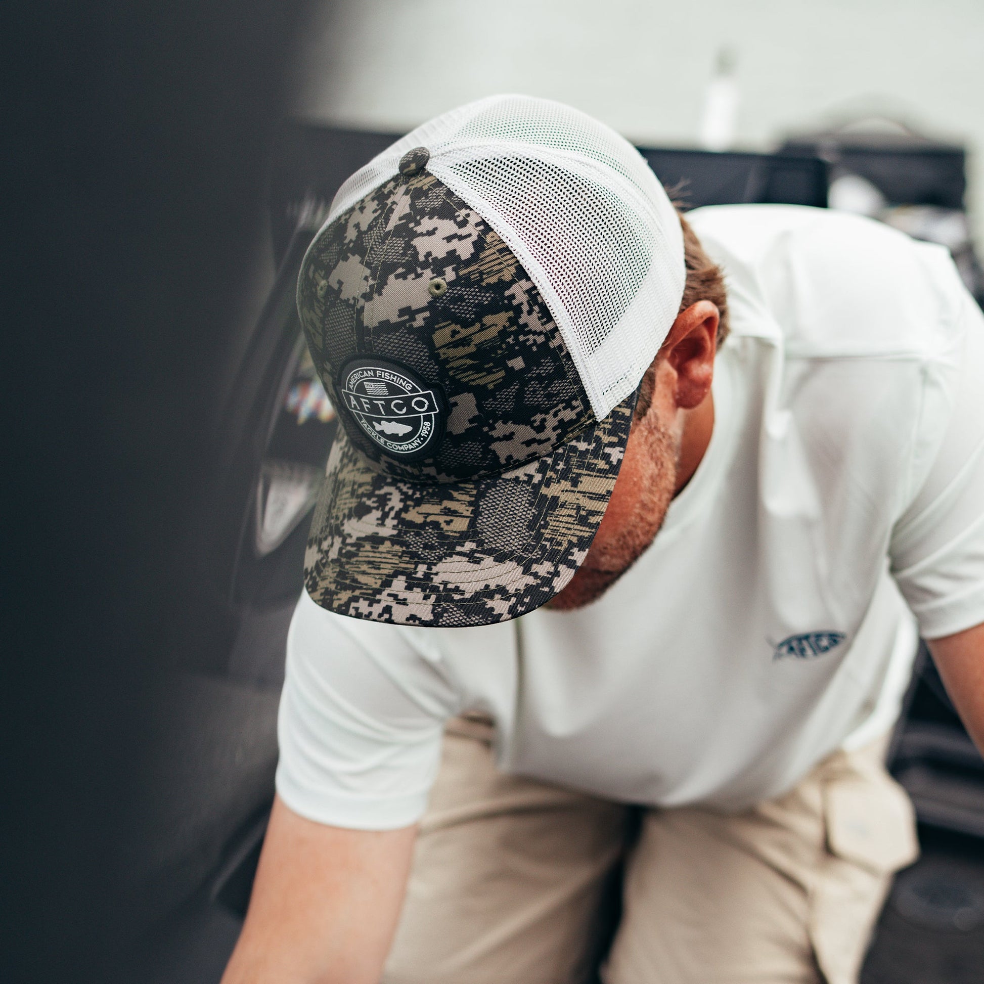 Mens Bass Patch Trucker Hat - AFTCO