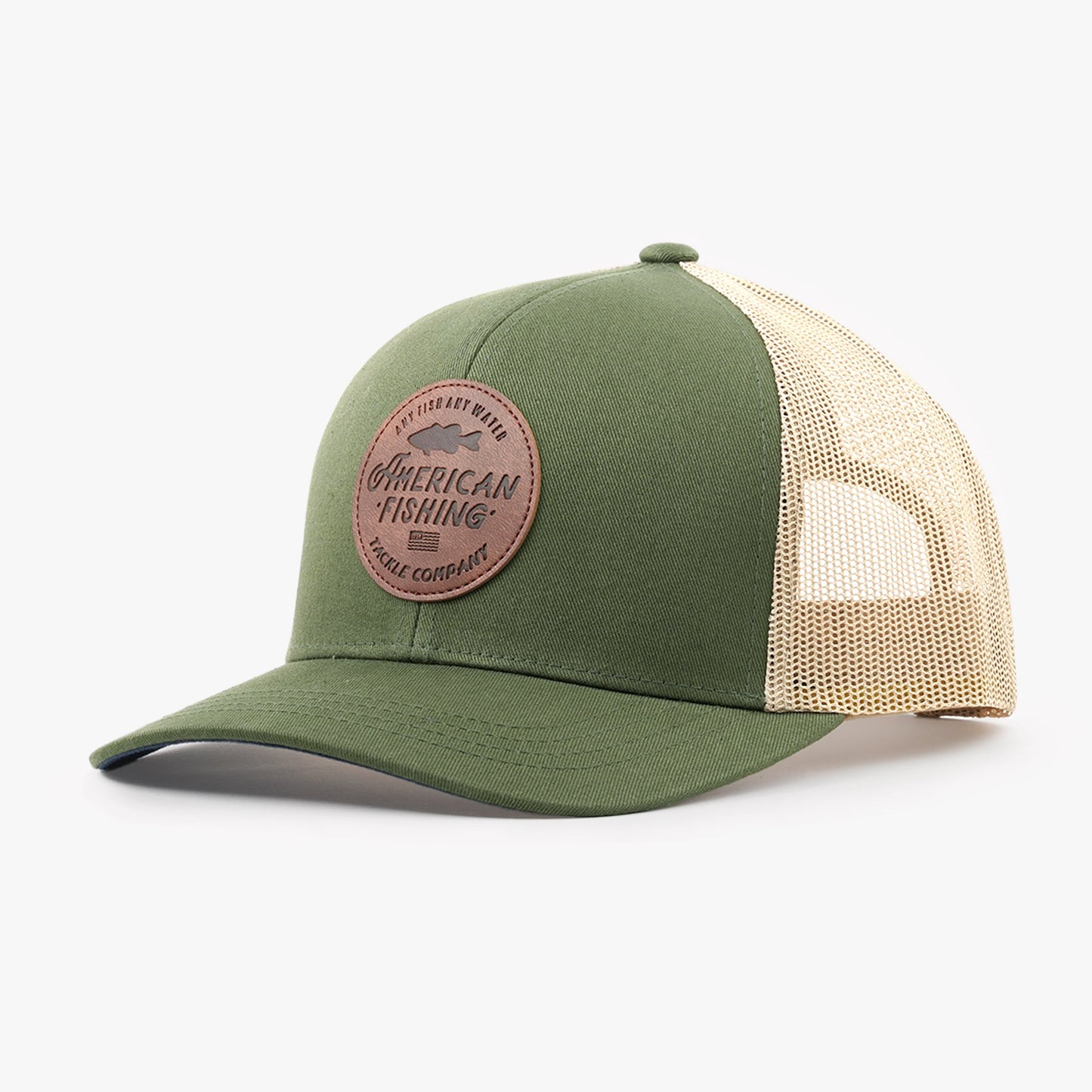 Mens Lemonade Leather Trucker Hat - AFTCO
