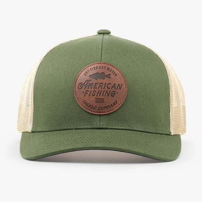 Mens Lemonade Leather Trucker Hat - AFTCO
