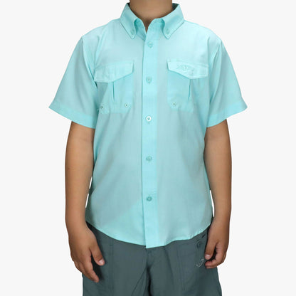 Kids|Mens Youth Rangle Short Sleeve Woven Tech Tees - AFTCO