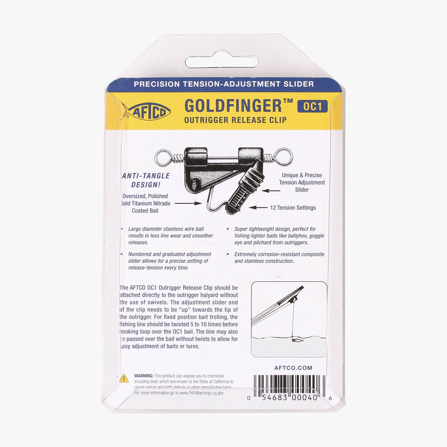 Tackle & Gear Goldfinger Outrigger Clip - AFTCO