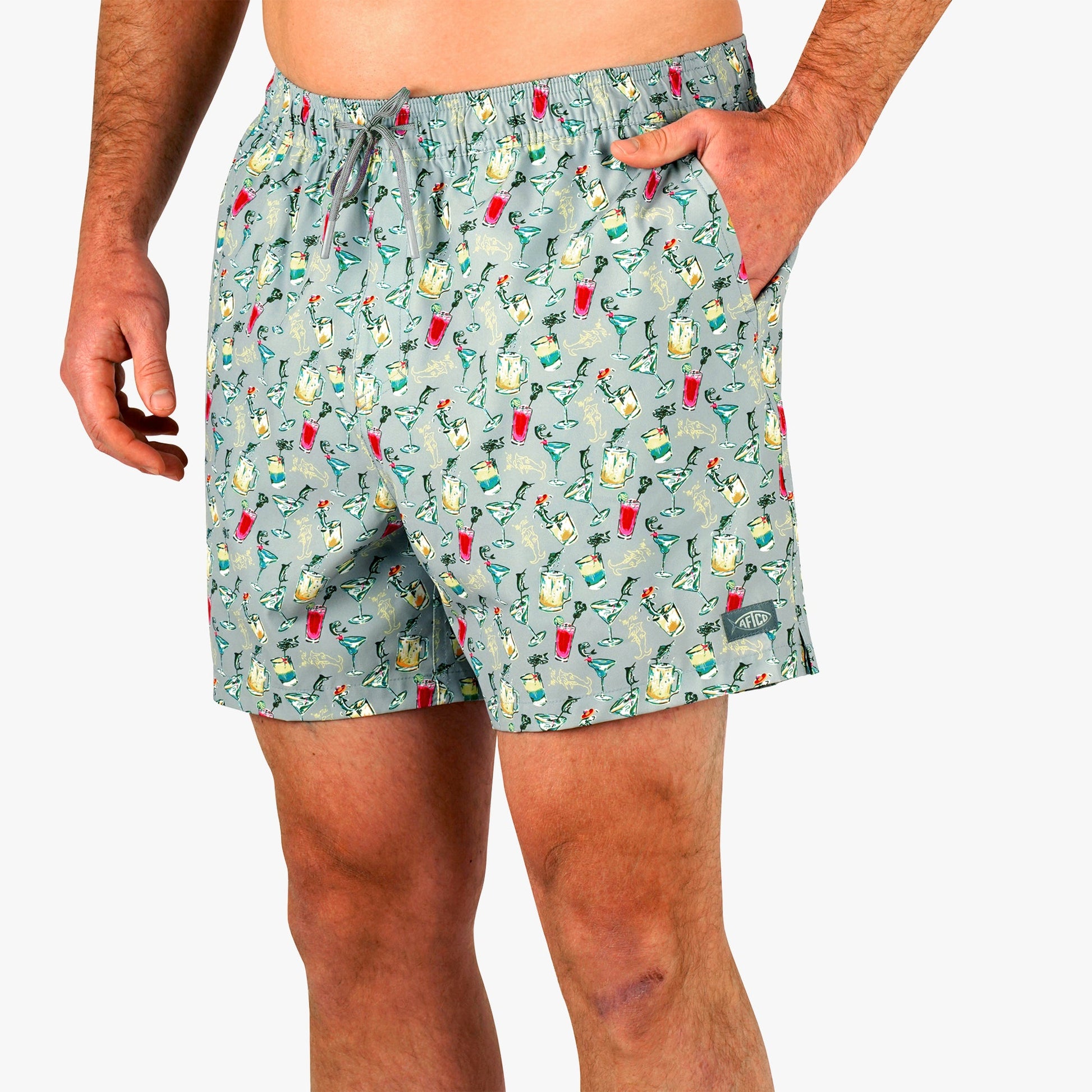 Mens Strike Printed Swim Trunks - AFTCO