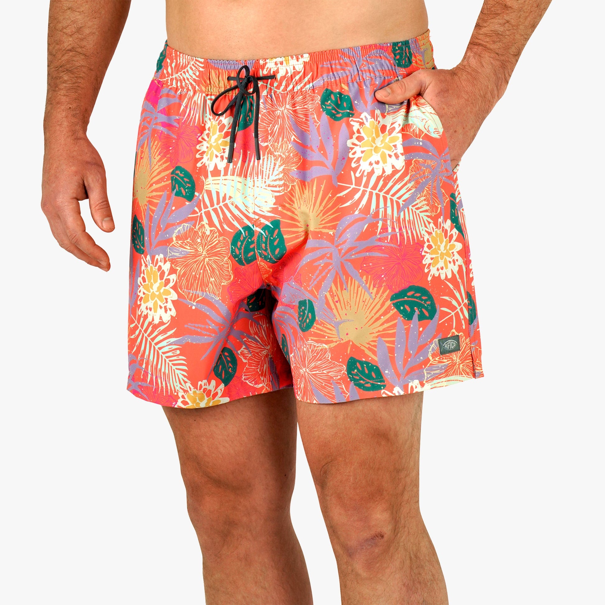 Mens Strike Printed Swim Trunks - AFTCO