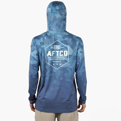Mens OG Camo UVX LS Hooded Fishing Shirt - AFTCO