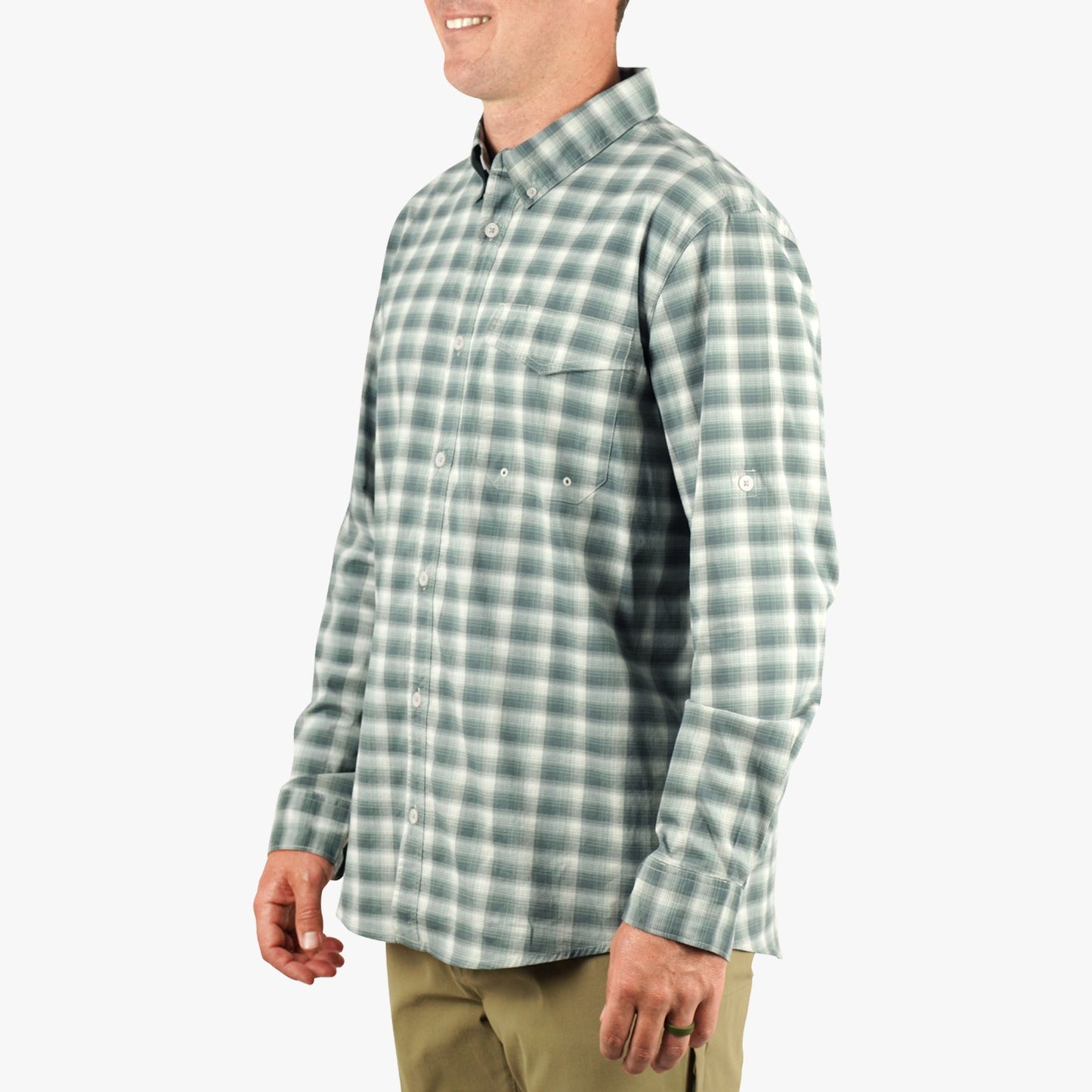 Mens Portside LS Button Down Fishing Shirt - AFTCO