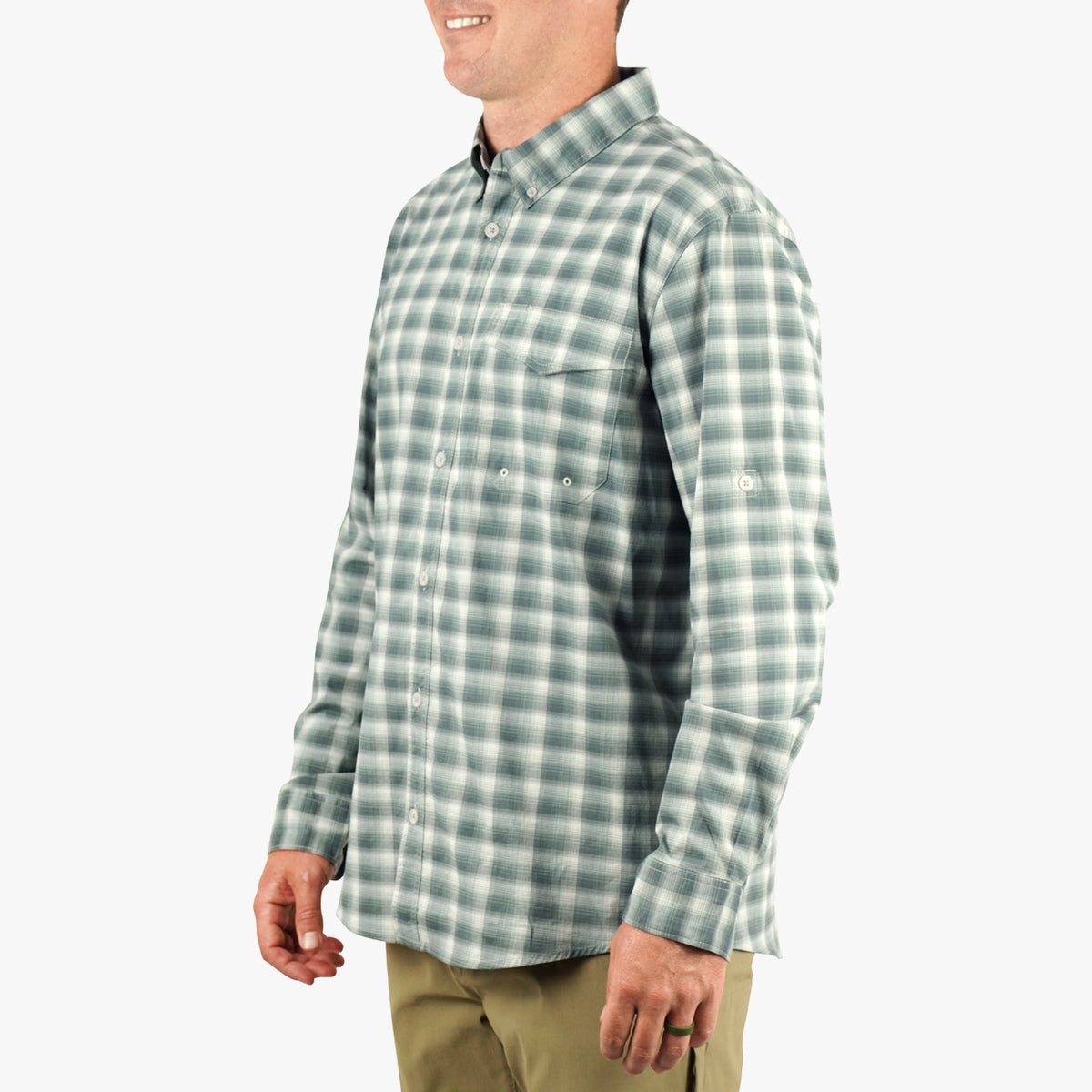 Mens Portside LS Button Down Fishing Shirt - AFTCO