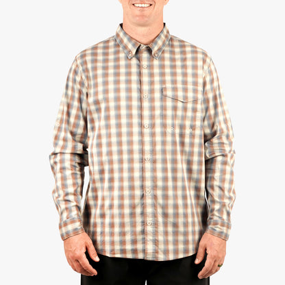 Mens Portside LS Button Down Fishing Shirt - AFTCO