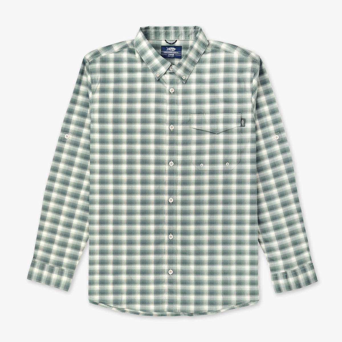 Mens Portside LS Button Down Fishing Shirt - AFTCO