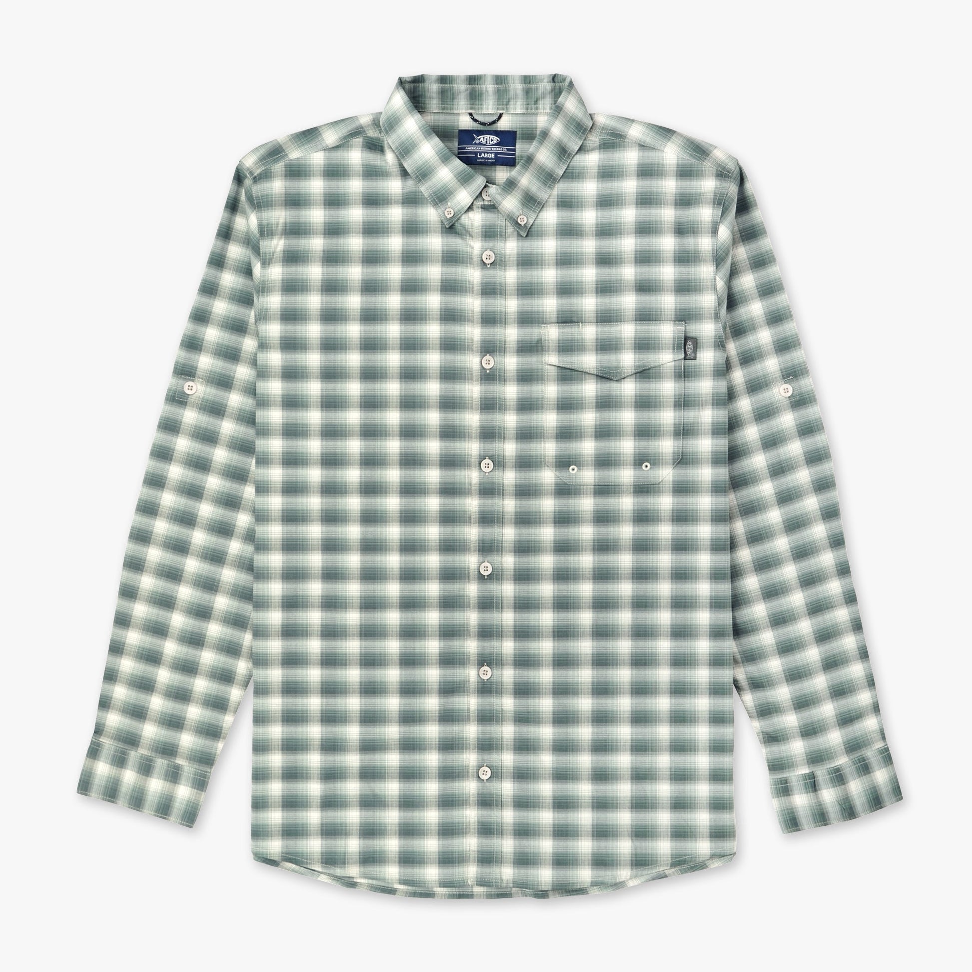 Mens Portside LS Button Down Fishing Shirt - AFTCO