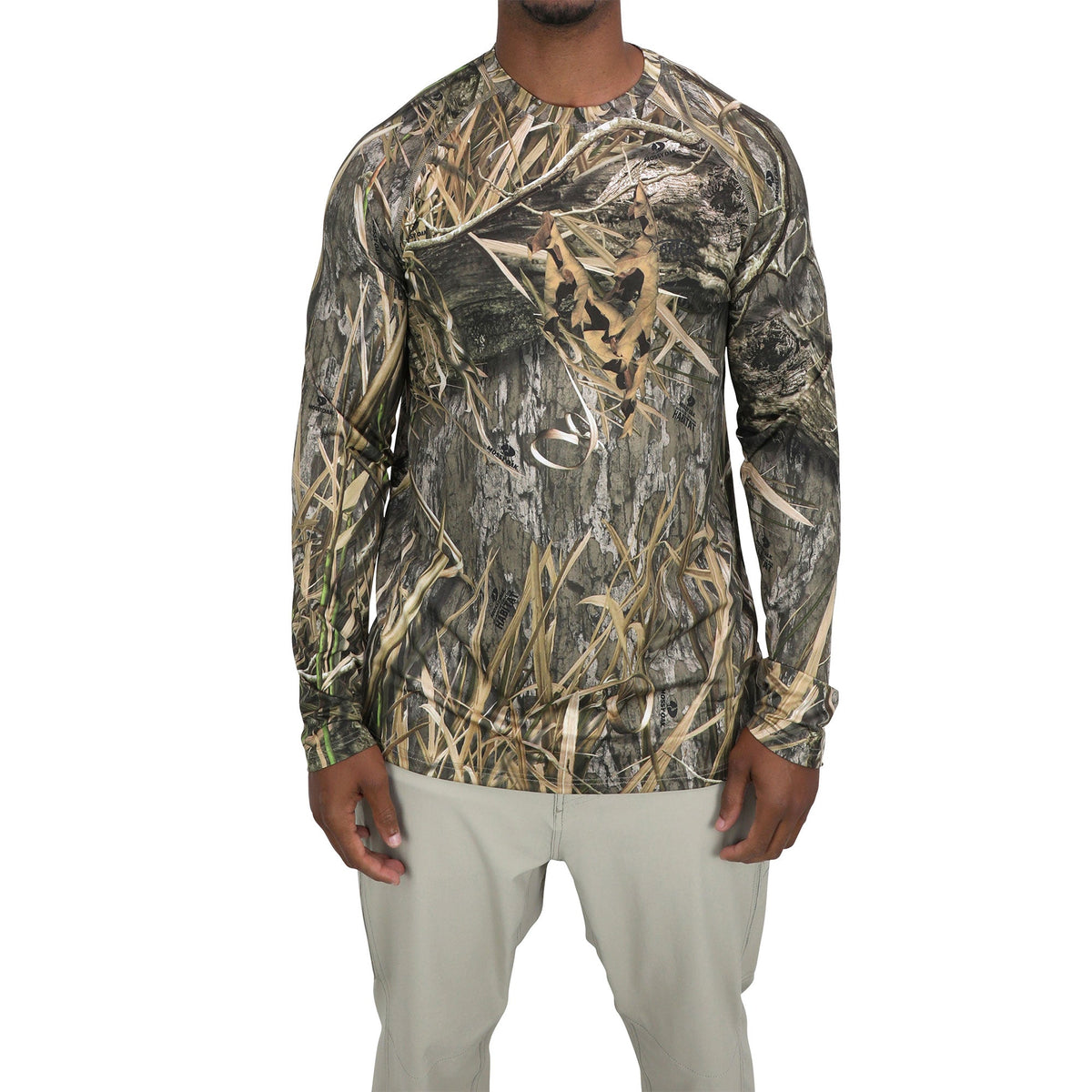 Mens Mossy Oak® Camo LS Performance Shirt - AFTCO
