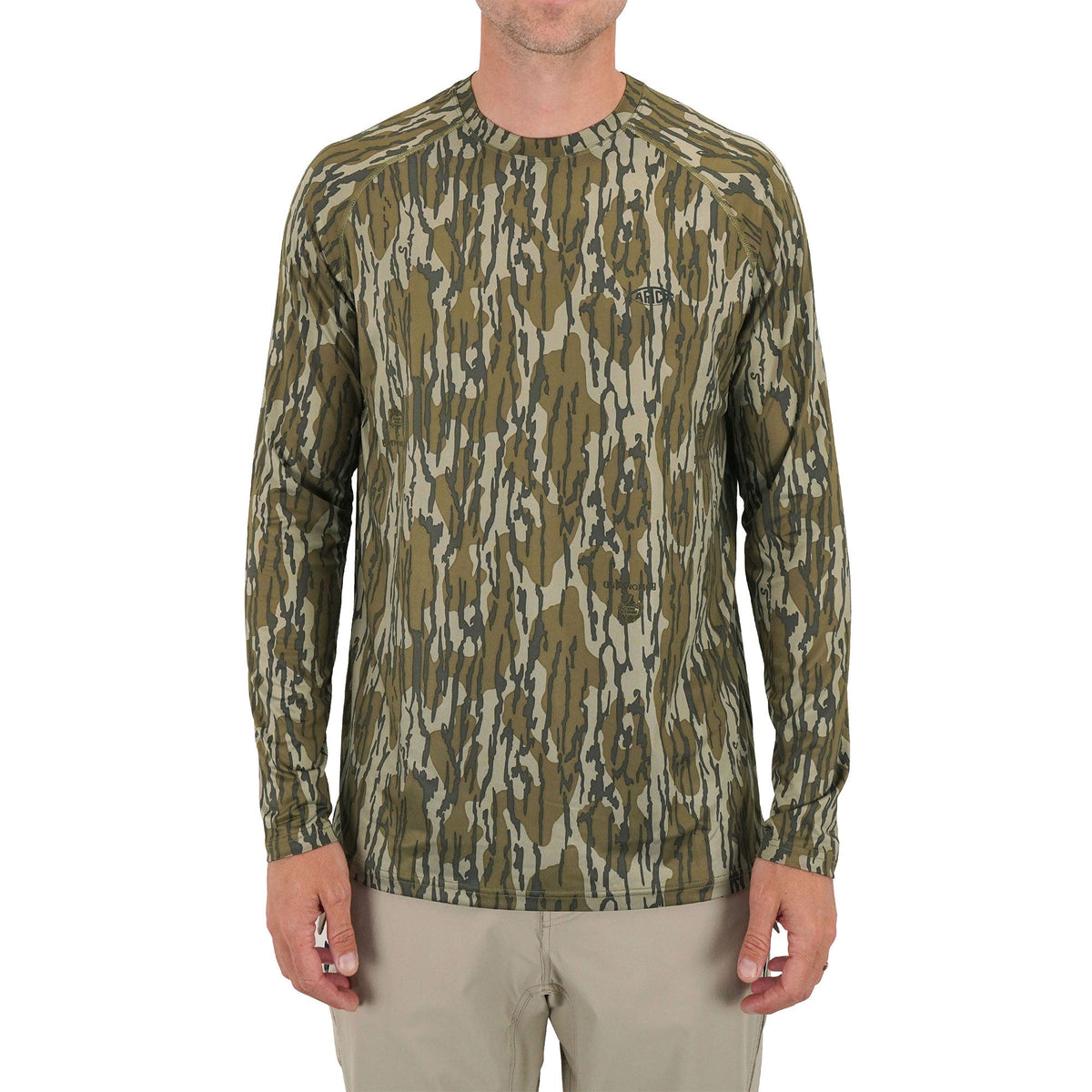 Mens Mossy Oak® Camo LS Performance Shirt - AFTCO