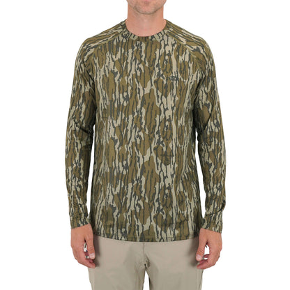 Mens Mossy Oak® Camo LS Performance Shirt - AFTCO