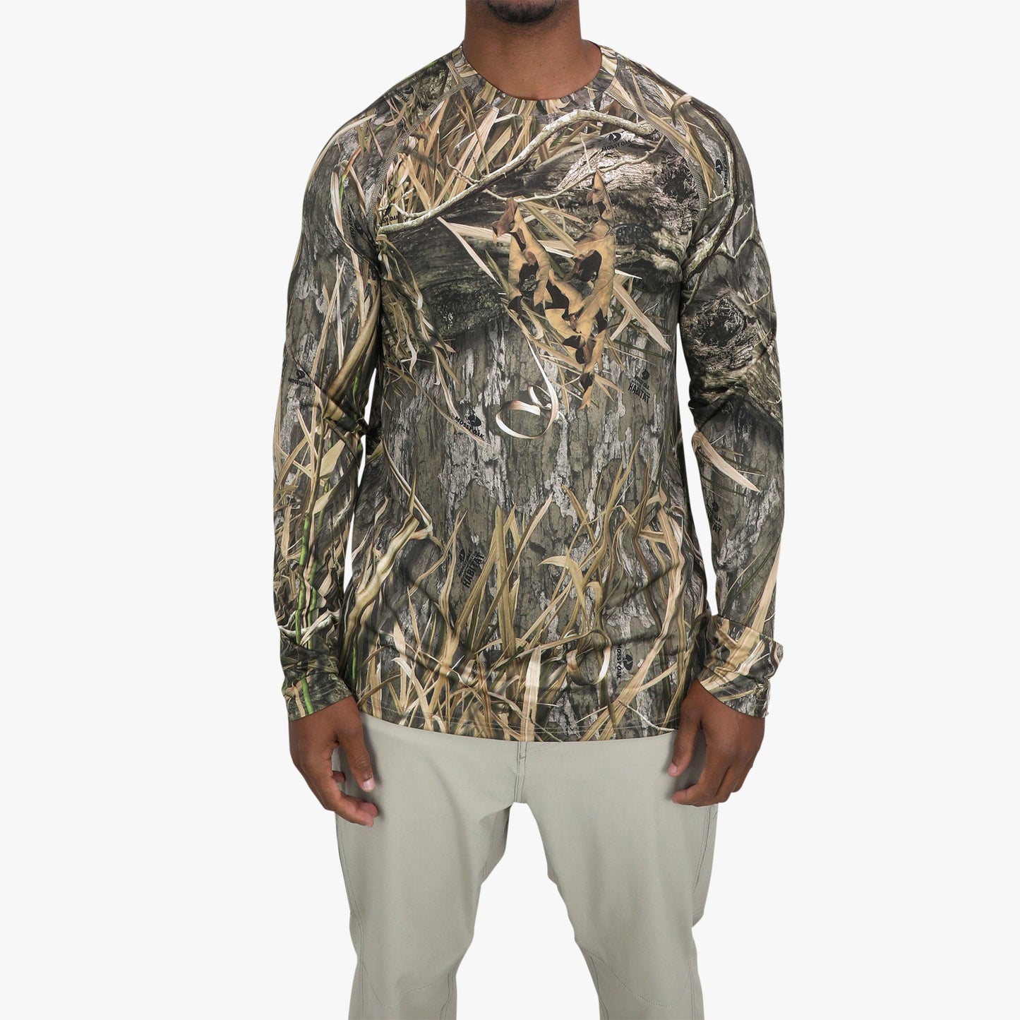 Mens Mossy Oak® Camo LS Performance Shirt - AFTCO