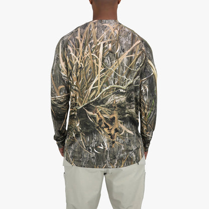 Mens Mossy Oak® Camo LS Performance Shirt - AFTCO