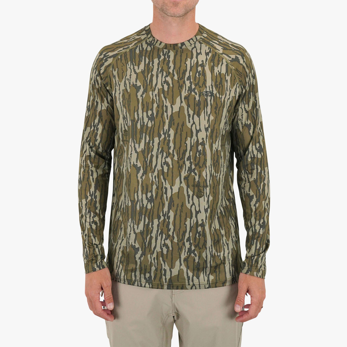 Mens Mossy Oak® Camo LS Performance Shirt - AFTCO
